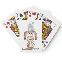 猫お洒落を頭に乗せた可愛い犬