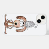 猫お洒落を頭に乗せた可愛い犬 Case-Mate iPhoneケース (裏面 (横))