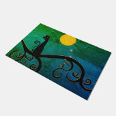 猫お洒落イラストレーション ドアマット (アングル)