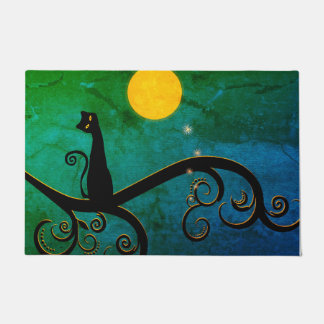 猫お洒落イラストレーション ドアマット