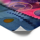 猫お洒落カラフルポスター ポスター (角)