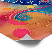 猫お洒落カラフルポスター ポスター (角)