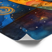 猫お洒落カラフルポスター ポスター (角)