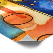 猫お洒落カラフルポスター ポスター (角)