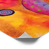 猫お洒落カラフルポスター ポスター (角)