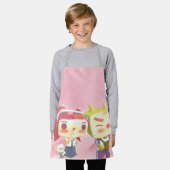 猫お洒落キャラクター エプロン (着用した状態)