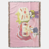 猫お洒落キャラクター スローブランケット (正面縦)