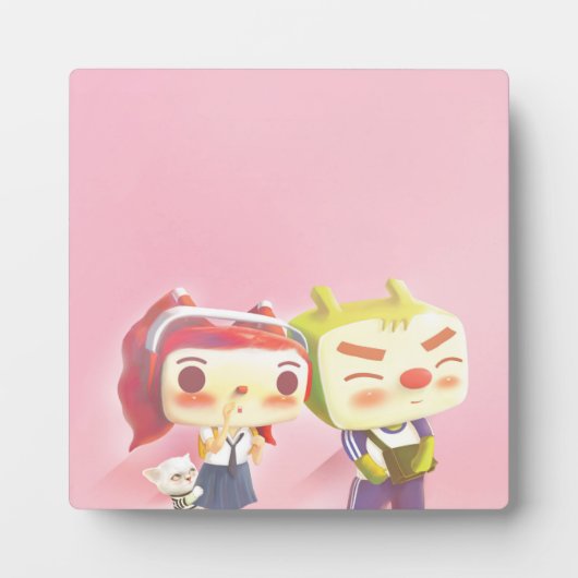 猫お洒落キャラクター フォトプラーク (正面)