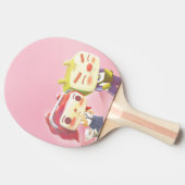 猫お洒落キャラクター 卓球ラケット (横)