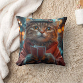 猫お洒落ギャンブラー – 猫のよくはしゃぐアートワーク クッション (ブランケット)