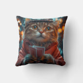 猫お洒落ギャンブラー – 猫のよくはしゃぐアートワーク クッション (裏面)