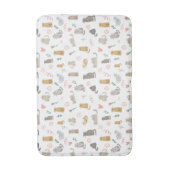 猫お洒落ニュートラルカラーイラストレーション バスマット (正面縦)