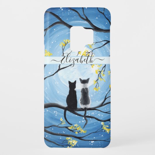 猫お洒落付き月の名前 Case-Mate SAMSUNG GALAXYケース (裏面)