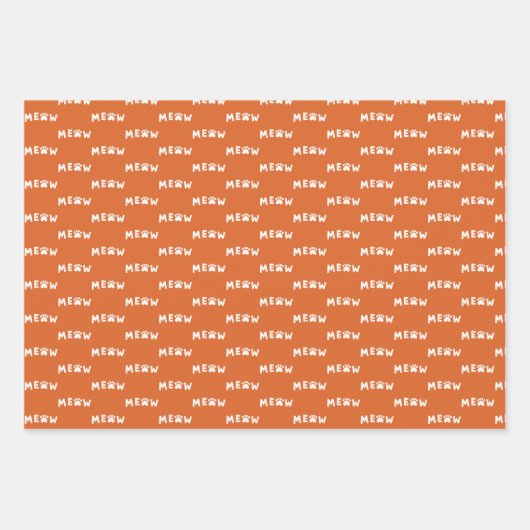 猫お洒落柄をテーマにしたカラフル ラッピングペーパーシート (正面2)