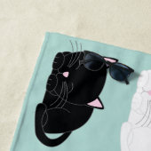 猫お洒落柄 ビーチタオル (インサイチュ)