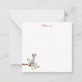 猫お洒落母猫好きかわいい水彩カスタム ノートカード (正面)