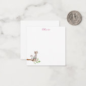 猫お洒落母猫好きかわいい水彩カスタム ノートカード (正面/裏面インサイチュ)