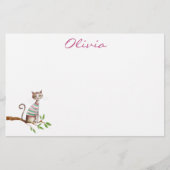 猫お洒落母猫好きかわいい水彩カスタム 便箋 (正面)