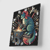 猫お洒落鍛造ファンタジー工房 スクエア壁時計 (傾斜)