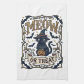 猫かお菓子か 猫 ハロウィン スプーキー 猫 ヴィンテージ Vec キッチンタオル (縦)