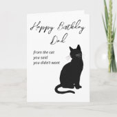 猫からお父さんへのユーモア誕生日カード カード (正面)