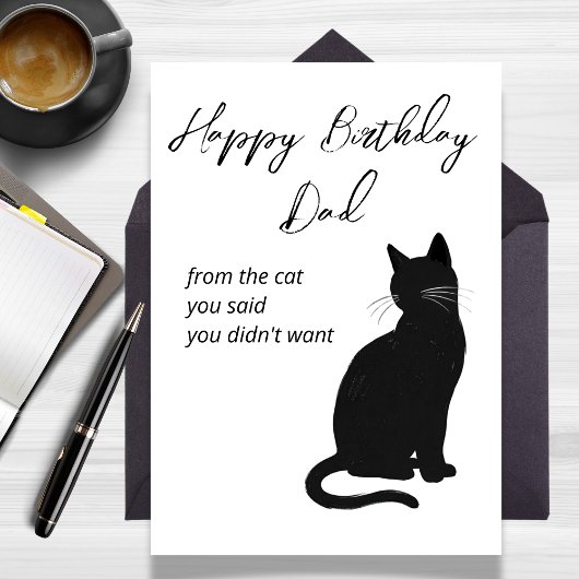 猫からお父さんへのユーモア誕生日カード カード