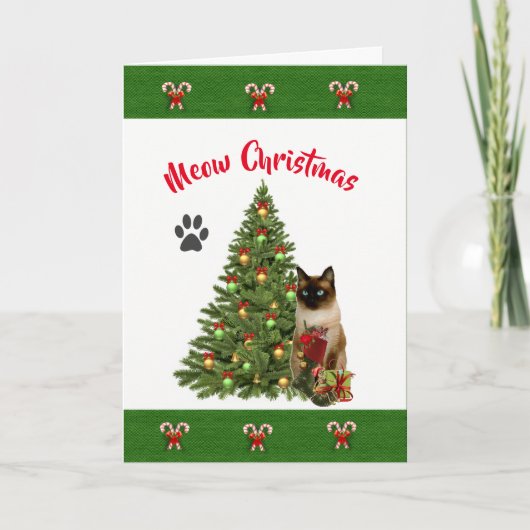 猫からのクリスマスカード カード (正面)