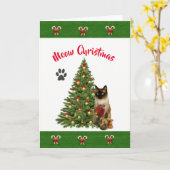 猫からのクリスマスカード カード (黄色い花)