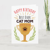 猫からのハッピーバースデー-最高の今までも猫ママ！ カード (正面)
