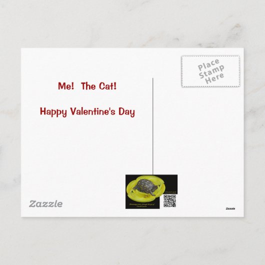 猫からのバレンタイン シーズンポストカード (裏面)