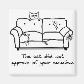 猫からのボアンジョエおもしろい- Cat冷蔵庫用マグネット マグネット (正面)