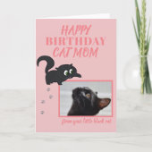 猫からの写真入り誕生日カード カード (正面)