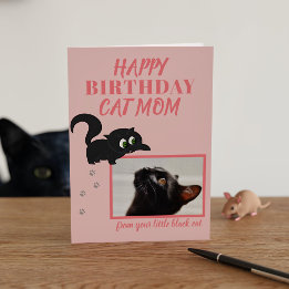 猫からの写真入り誕生日カード カード