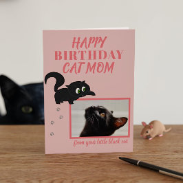 猫からの写真入り誕生日カード カード