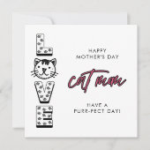 猫からの幸せなピンクの母の日 Purrfect カード (正面)