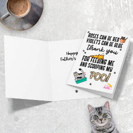 猫からの父の日おめでとう Funny Cute Happy カード