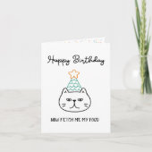 猫からの面白い誕生日カード カード (正面)