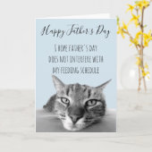 猫から人間へ、お父さんのお幸せな日 カード (黄色い花)