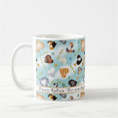 猫から可愛パーソナライズされたい毛皮ハート大好き コーヒーマグカップ (左)