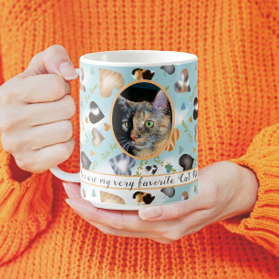 猫から可愛パーソナライズされたい毛皮ハート大好き コーヒーマグカップ