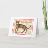 猫から猫へのクリスマスグリーティングカード カード (正面)