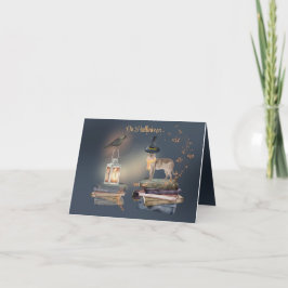 猫から贈られた神秘的なハロウィンカード カード