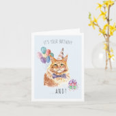 猫から |かわいい子猫の誕生日カード カード (黄色い花)