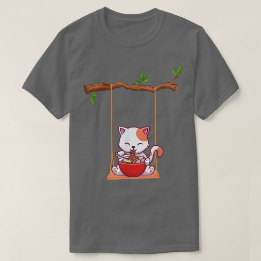 猫かわいいアニメティー日本の Tシャツ (デザイン正面)