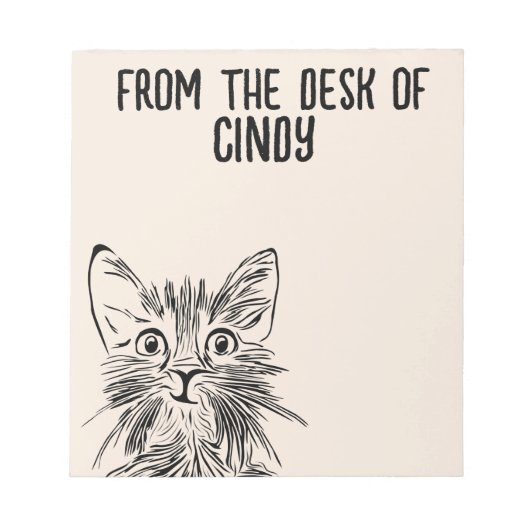 猫かわいいアート書のパッドはパーソナライズされた固定 ノートパッド (正面)