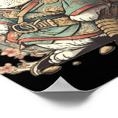 猫かわいいスタイルサムライアニメキットン日本の ポスター (角)