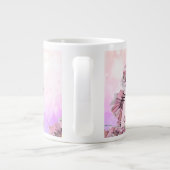 猫かわいいピンクの花 ジャンボコーヒーマグカップ (裏面)
