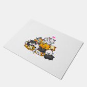 猫かわいい子猫パイル猫アニメかわいい猫ギフト ドアマット (アングル)