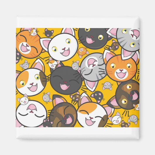 猫かわいい子猫猫ちゃん子猫かわいい猫 マグネット (正面)