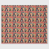 猫かわいい猫クリスマスラップ紙 ラッピングペーパー (フラット)